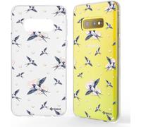 NALIA Housse de portable pour Samsung Galaxy S10e, Slim Silikon Motiv Case Cover Protection Coeur Hirondelles