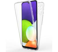 NALIA Housse de protection claire à 360° pour Samsung Galaxy A22, protection complète Transparent Anti-Jaune Transparent Robuste