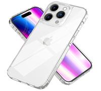 NALIA Housse de Protection Claire Compatible avec iPhone 14 Pro Coque, Transparent Anti-Rayures Anti-Jaune Translucide Robuste Anti-Choc, Mince Arrière Dure & Cadre Silicone, Clear Cover Renforcé