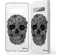 NALIA Housse de téléphone portable pour Samsung Galaxy S10 Plus, étui silicone motif Case Cover Totenkopf