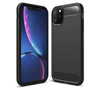 NALIA Housse Design Compatible avec Apple iPhone 11 Pro Max Coque, Aspect Carbone Mince Protection Silicone avec Texture Fibre de Carbone, Slim Case Anti-Choc Cover Protege Couverture, Couleur:Noir