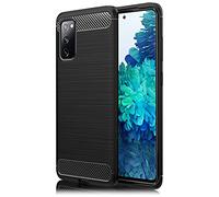 NALIA Housse Design Compatible avec Samsung Galaxy S20 FE Coque, Aspect Carbone Mince Protection Silicone avec Texture Fibre de Carbone, Case Anti-Choc Cover Protege Couverture Souple Bumper - Noir