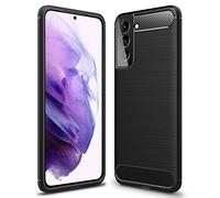 NALIA Housse Design Compatible avec Samsung Galaxy S21 Plus Coque, Aspect Carbone Mince Protection Silicone avec Texture Fibre de Carbone, Case Anti-Choc Cover Protege Couverture Souple Bumper - Noir