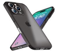 NALIA Housse Extrêmement Fine Compatible avec iPhone 16 Pro Max Coque, 0,3mm Couverture Semi-Transparent Mat Ultra-Mince Anti-Empreintes Léger Translucide Dure Slim Cover, Couleur:Noir Transparent