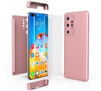 NALIA Housse Integrale Compatible avec Huawei P40 Pro Coque, 360 Degrés Protection Rigide Hard-Case & Film Protecteur, Mince Cover Telephone Portable Couverture Etui Protege, Couleur:Rose Gold Or