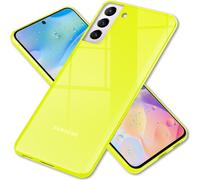 NALIA Housse néon claire pour Samsung Galaxy S22 Plus, transparente multicolore lumineuse anti-jaune, fine coque de protection résistante Cover Case jaune