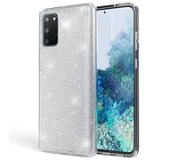 NALIA Housse Paillettes Compatible avec Samsung Galaxy S20 Coque, Brillante Bling Silicone Gel Anti-Choc Cover, Slim Glitter Case Strass Couverture Protege Bumper Resistant, Couleur:Argent