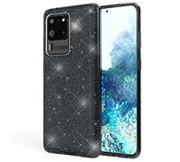 NALIA Housse Paillettes Compatible avec Samsung Galaxy S20 Ultra Coque, Brillante Bling Silicone Gel Anti-Choc Cover, Slim Glitter Case Strass Couverture Protege Bumper Resistant, Couleur:Noir
