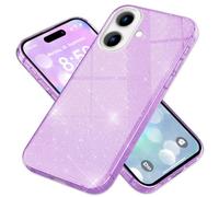 NALIA Housse Paillettes Scintillantes Compatible avec iPhone 16 Plus Coque, Étui Brillant Diamant Glitter Cover Bling Case, Couverture de Protection Robuste Silicone Anti-Choc, Couleur:Violet