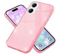 NALIA Housse Paillettes Scintillantes Compatible avec iPhone 16 Plus Coque, Étui Brillant Diamant Glitter Cover Bling Case, Couverture de Protection Robuste Silicone Anti-Choc, Couleur:Rose