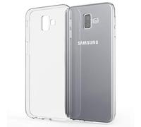 NALIA Housse Protection Compatible avec Samsung Galaxy J6 Plus Coque, Mince Cristal Clair Anti-Choc Silicone Gel Bumper, Ultra-Fine Crystal Clear Case Soft Cover Couverture Souple Etui - Transparent