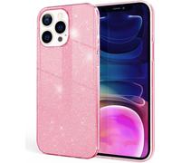 NALIA Housse robuste à paillettes pour iPhone 13 Pro Max, Housse antichoc brillante à paillettes Housse en silicone renforcée Rose