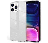 NALIA Housse robuste à paillettes pour iPhone 13 Pro Max, Housse antichoc brillante à paillettes Housse en silicone renforcée Argent