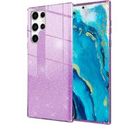 NALIA Housse robuste à paillettes pour Samsung Galaxy S22 Ultra, Housse hybride brillante à paillettes Housse en silicone renforcée Violet