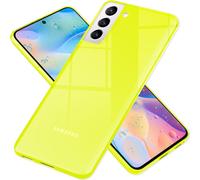 NALIA Housse silicone claire néon pour Samsung Galaxy S21 FE, Transparent Coloré Lumineux Anti-Jaunissement, Housse robuste pour téléphone portable Jaune