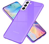 NALIA Housse silicone claire néon pour Samsung Galaxy S21 FE, Transparent Multicolore Lumineux Anti-Jaune Non Jaunissant, Housse robuste pour téléphone portable Violet