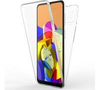 NALIA Housse transparente 360° pour Samsung Galaxy A12, protection intégrale Hard Case