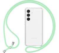 NALIA Housse transparente avec chaîne pour Samsung Galaxy S24 Plus Housse transparente et solide pour téléphone portable avec lanière à porter autour du cou menthe-verte