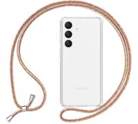 NALIA Housse transparente avec chaîne pour Samsung Galaxy S24 Plus Housse transparente pour téléphone portable avec lanière arc-en-ciel