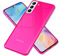 NALIA Housse transparente néon pour Samsung Galaxy S22 Plus, transparente multicolore lumineuse anti-jaune, fine et robuste Cover Case Pink