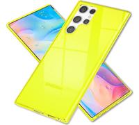 NALIA Housse transparente néon pour Samsung Galaxy S22 Ultra, translucide multicolore, fine coque de protection jaune