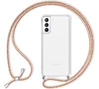 NALIA Housse transparente pour téléphone portable avec chaîne pour Samsung Galaxy S21, Band Case Cordon Couverture Arc-en-ciel
