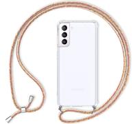 NALIA Housse transparente pour téléphone portable avec chaîne pour Samsung Galaxy S21 Plus, Band Case Cover Arc-en-ciel