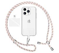 NALIA Lanière Universelle Coloré pour Telephone Portable, Cordon Tour De Cou pour Smartphone, Porte Clef Chaine réglable avec Crochet Métallique e Carte, Sangle pour Épaule, Couleur:Blanc Orange