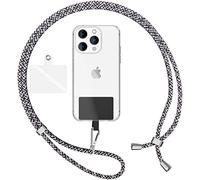 NALIA Lanière Universelle Coloré pour Telephone Portable, Cordon Tour De Cou pour Smartphone, Porte Clef Chaine réglable avec Crochet Métallique e Carte, Sangle pour Épaule, Couleur:Noir Blanc Orca