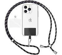 NALIA Lanière Universelle Coloré pour Telephone Portable, Cordon Tour De Cou pour Smartphone, Porte Clef Chaine réglable avec Crochet Métallique e Carte, Sangle pour Épaule, Couleur:Noir Blanc Zebra