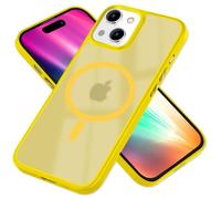 NALIA MagPower Étui Givré Hybride Compatible avec iPhone 15 Coque [Compatible avec MagSafe], Translucide Mat Anti-Jaune, Dos Dur Résistant aux Rayures & Cadre Renforcé Anti-Chute, Couleur:Jaune