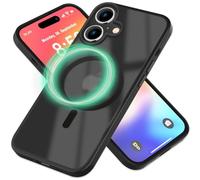 NALIA MagPower Housse Claire-Mate Compatible avec iPhone 16 Coque [Compatible avec MagSafe], Etui Case Cover Hybride Semi-Transparent, Arrière Dure & Cadre Silicone, Rigide Slim, Couleur:Noir