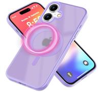 NALIA MagPower Housse Claire-Mate Compatible avec iPhone 16 Coque [Compatible avec MagSafe], Etui Case Cover Hybride Semi-Transparent, Arrière Dure & Cadre Silicone, Rigide Slim, Couleur:Violet