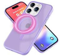 NALIA MagPower Housse Claire-Mate Compatible avec iPhone 16 Pro Max Coque [Compatible avec MagSafe], Case Cover Hybride Semi-Transparent Clair, Arrière Dure & Cadre Silicone, Couleur:Violet