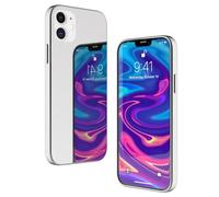 NALIA Miroir Hardcase Compatible avec iPhone 12 Mini, Mince Coque Rigide en 9H Verre Trempé & Silicone Bumper, Anti-Choc Cover Housse Protection Case Telephone Portable Etui Ultra Fine - Argent