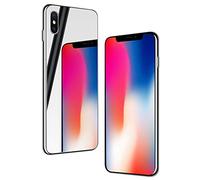 NALIA Miroir Hardcase Compatible avec iPhone X/XS, Mince Coque Rigide en 9H Verre Trempé & Silicone Bumper, Anti-Choc Cover Housse Protection Case Telephone Portable Etui, Couleur:Argent