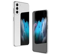 NALIA Miroir Hardcase Compatible avec Samsung Galaxy S21 Plus Coque, Mince Housse Rigide en 9H Verre Trempé & Silicone Bumper, Anti-Choc Cover Protection Case Telephone Portable Couverture - Argent
