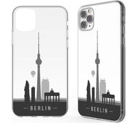 NALIA Motif Housse pour iPhone 11 Pro, Slim Protection Case Cover Pochette Bumper Etui Berlin Skyline
