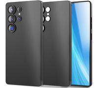 NALIA Phantom Compatible avec Samsung Galaxy S25 Ultra Coque, Couverture de 0,3mm Extrêmement Fine, Anti-Traces de Doigts, Slim Hardcover Mat, Housse de Protection Légère, Couleur:Noir Opaque