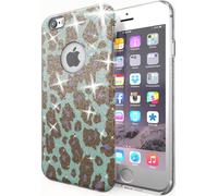 NALIA pour IPHONE 6 / 6S Etui TPU Silicone Cover Case Sparkle Leopard - Bleu Turquoise