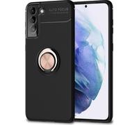NALIA Ring Handy Cover for Samsung Galaxy S21, Protection Case Etui Bumper Rose Gold