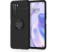 NALIA Ring Handy Cover pour Huawei P40 lite 5G, étui silicone 360° support noir