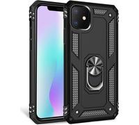 NALIA Ring Handy Cover pour iPhone 11, 360 degrés de protection Case Cover Etui Noir
