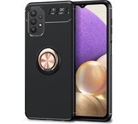 NALIA Ring Handy Cover pour Samsung Galaxy A32 5G, Silicone Cover 360 Degree Holder Rose Gold