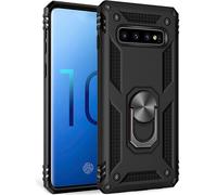 NALIA Ring Housse de portable pour Samsung Galaxy S10 Plus, 360 degrés de protection Case Cover Noir
