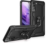 NALIA Ring Housse de portable pour Samsung Galaxy S21 Plus, protection étui Cover Case Noir