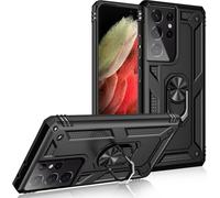NALIA Ring Housse de portable pour Samsung Galaxy S21 Ultra, étui de protection Cover Case Noir