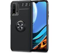 NALIA Ring Housse pour téléphone portable Xiaomi Redmi 9T, étui de protection en silicone Etui noir
