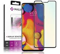 NALIA Verre Trempé compatible avec LG V40 ThinQ, 9H Protection d'Écran Integrale LCD Film Protège Telephone Portable, Phone Screen-Protector Remplacement Vitre Tempered Glass - Transparent (Noir)