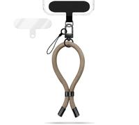 NALIA Wristy Dragonne Universelle Compatible avec Smartphone & Coques, Sangle de Poignet Réglable avec Mousqueton Métal et patch, Lien Antivol Téléphone Portable, Couleur:Brun Moka